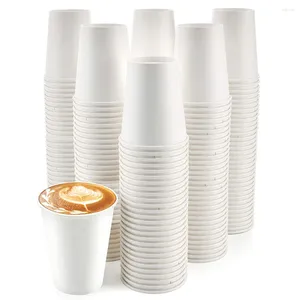 Tek Kullanımlık Bardak Pipetleri 50pcs 8oz fincan beyaz kağıt kahve çayı veya çikolata için uygundur. Çok ev ve ofis kullanımı