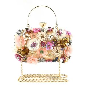 Donne ricamo in rilievo fiore abiti completi struttura in metallo partito sera pochette borsa portafoglio bolso mujer fiesta elegante dorato 240118