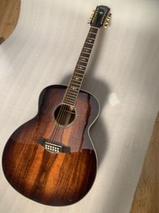 الغيتار الصوتي 41inch 12strings جميع Koa الخشب الأبنوس الدعم لدعم اللوحة التخصيص Freeshippings