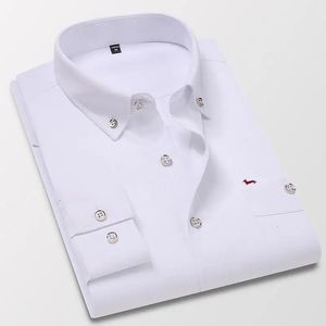 Spring Men Business Long Sleeve Blouse Harmont Turn Down Collar Blaine Blouses Embroidery Slim Fit Shirts 240122