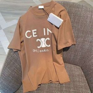 2023estate Selin Lettera Stampa T-shirt corta allentata Donna Casual Coppia Moda Tutta semplice tendenza Mezza manica