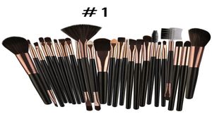 25PCSSET Makeup Brushes Set Eyeshadow Eeybrow Eyeliner Eyebrow Eyelash Sponge Lip Foundation Contour Concealer Blush Fan Make Up 2502630