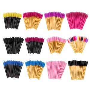 New Good Quality Disposable 50 PcsPack Eyelash Eye Lash Makeup Brush Mini Mascara Wands Applicator Brush Eyelash Extension Tool9174091