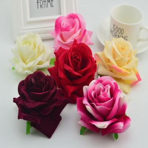 50 шт., шелковые розы, голова для дома, свадебное украшение, День Святого Валентина, подарок своими руками, рождественские венки, вазы, искусственный цветок, стена 240131