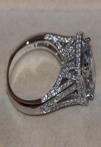 Rozmiar 511 Luksusowa biżuteria 8ct Big Stone White Sapphire 14KT białe złoto wypełnione gf Symulowany diamentowy zespół zaręczynowy Pierścień Lov7969480