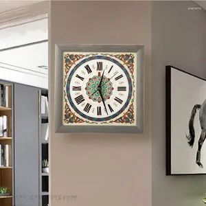 Orologi da parete Quarzo quadrato Nixie Orologio murale Meccanismo digitale Bagno Grandi mani 3d Nordic Reloj Pared Home Decor YX50WC