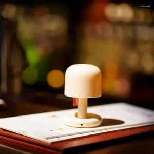 Table Lamps Mini Desktop Night Lamp Creative USB Rechargeable Mushroom Style Led Light For Coffee Bar Home Decor Bedroom