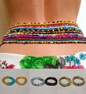 Biżuteria z koralików w talii łańcuch talii kolorowy łańcuch body plażowy bikini brzuchy dla kobiet dziewczęta Summer8470420