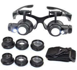 10X 15X 20X 25X Lupe Doppelte LED-Leuchten Brillen Linse Lupe Juwelier Uhr Reparatur Werkzeuge85907296131828