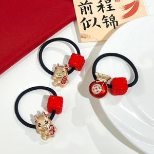 Grampos de cabelo 2024 Zodíaco Dragão Vermelho Strass Clipe Bonito Criativo Ano Chinês Acessórios para Menina