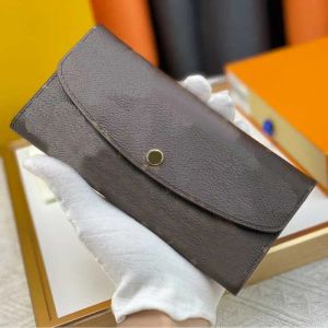 Long Purse Designer Wallet Women Luxury Card Holder High Quality Coin Purses Classic Original Flap -knappdragare Plånböcker med ruta 5A M60136