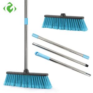 Floor Cleaning Broom with Adjustable Long Handle Stiff Bristle Grout Brooms Scrubber for Bathroom Kitchencourtyard 240123