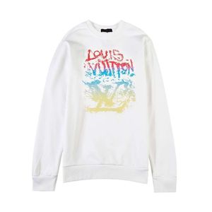 Autumn and Winter 23 New Trendy Colorful Sports Logo Sweater Pure Cotton Round Neck Pullover Casual Couple Sweater Trendy Versatile