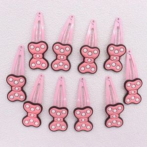 Hårtillbehör 10st Lovely Bow Cartoon Clip BB Hairpins PVC Baby Barn Headwear Kids Gift Barrettes For Girls