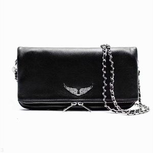 Zadig Voltaire Pochette Rock swing Your Wings Bag Luxury Designer Lodemens Mens Mens Mens Clutch Bags Cross Body Shourdel