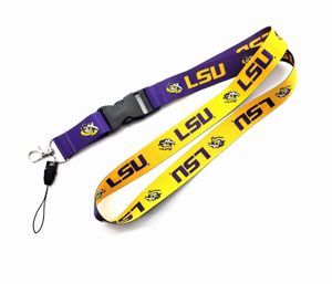 LSU Üniversitesi Öğrenci Ekibi Lanyard Keychain Anahtarlar Rozeti için Kravürler Kimlik Kimliği ID Cep Telefon Halat Boyun Kayışları Aksesuar Hediyeler