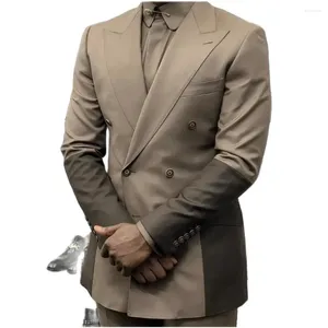 Męskie garnitury Patchwork Full Suit szczyt Lapel Dwuzroczny Blazer Spodnie