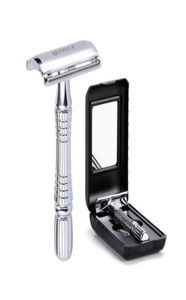 Men039S rakning Razor Double Edge Safety Zinc Eloy Classic for Men 1 1 Blad 1 Case Shaver Set P08177326537