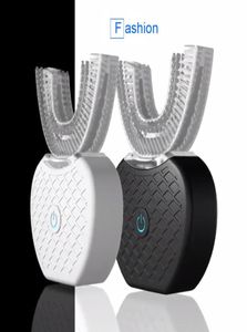 Spazzolino elettrico automatico intelligente da 360 gradi Spazzolino tipo U Spazzolino da denti con ricarica USB Sbiancamento dei denti Luce blu J1906276215085