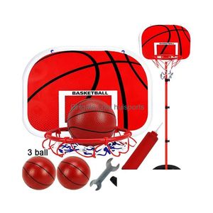 Bolas 63-165cm Ajustável Basketball Hoop Stand Rack para 1-14 Idade Crianças Bebê Ao Ar Livre Indoor Bola Esporte Backboard Rim Shoot Crianças T Dhihr