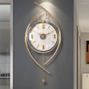 Relógios de parede grande luxo nórdico moda silenciosa relógio minimalista arte mural sala de estar moderna horloge murale decoração de casa