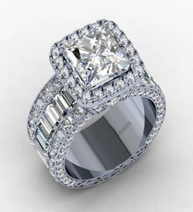 Alta qualidade vintage amantes tribunal anel 3ct diamante 925 prata esterlina noivado anel de banda de casamento para mulheres homens jóias de dedo g2942616