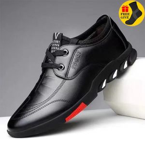 Fashion Men Leather Shoes Daily Office Sneakers Zapatos Hombre Casual Loafers Comfortable Soft Driving Walking Shoes Men Loafers 240130