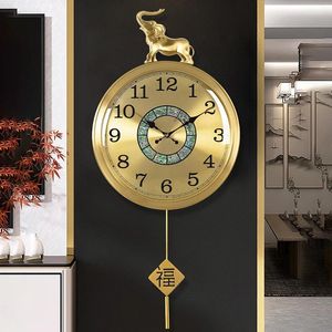 Relógios de parede Relógio de luxo vintage silencioso digital metal redondo dourado moda reloj pared decorativo itens de decoração de casa