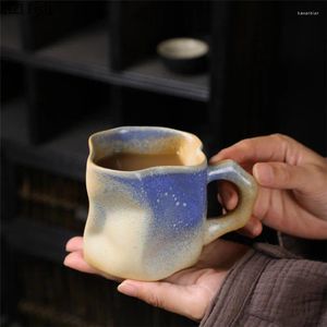 Mugs Chinese Retro Ceramic Mug Creative Couple Coffee Cup Office Water Tea Set Home Oatmeal Porcelain Milk Drinking