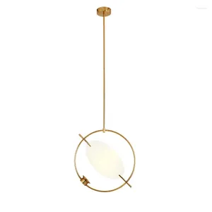 Pendant Lamps Designer Nordic Nebula Ring Acrylic Lights Living Room Model Bedroom Decorative Space Hanging Pipe Fixtures