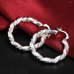 Dangle Earrings 925 Sterling Silver Retro Weave Circle for Luxury Fashion Party WeddingAccessoriesジュエリークリスマスギフト