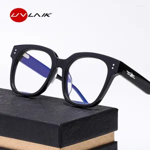Óculos de sol UVLAIK Anti Luz Azul Óculos Quadro Mulheres Designer Óculos Homens Grandes Lentes Anti-ultravioleta UV400 Eyewear