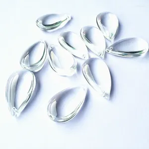 Chandelier Crystal Wholesale Price Free Jump Rings 20pcs/lot 38mm Clear Color Glass Oval Droplet Prism Parts