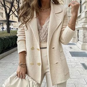 Womens Casual Coat Texture Longsleved Jacket Autumn and Winter 240202