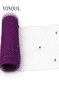 Svart färg mix röd dot fågelns slöja 25 cm bredd brud netting party huvudkläder milliner slöjor diy hår tillbehör hat material w1515105