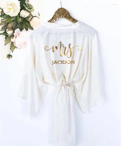 Roupa de dormir feminina personalizada, roupão de noiva personalizado, sra, casamento, festa de noiva, chuveiro, equipe de dama de honra