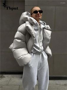 Damen-Grabenmäntel 2024 Winter Dicke warme Parkas für Frauen Mode mit Kapuze Baumwolle gefütterte kurze Jacke weibliche lose High Street Solid