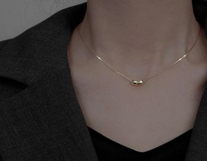 Titanium steel necklace Korean Acacia bean pendant clavicle chain net red simple Choker cool temperament Neckwear2906441
