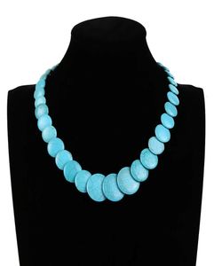 Jiasha women039s jewelry national style Turquoise short Beaded Necklace7746391
