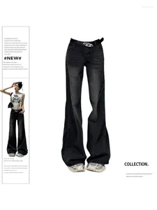 Jeans da donna Donna Anni '90 Vintage Nero Gotico Oversize Y2k Estetico Pantaloni larghi in denim Harajuku Pantaloni larghi Jean Emo 2000 Vestiti