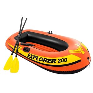 PVC thick inflatable boat kayak air cushion aluminium paddle pump dinghy raft 2 person 3 240127