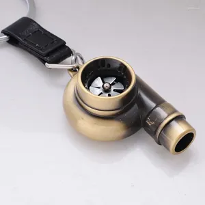 Keychains Cute Turbo Keychain Sleeve Bearing Spinning Auto Part Model Turbine Turbocharger Key Chain Ring Keyfob Keyring