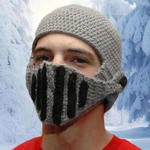 Berets Knit Bearded Hat Winter Cold Cap Pography Props Fancy Dress Knitted Beanie For Biking Festival Camping Street Snow Sports
