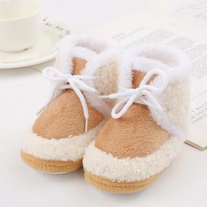 Stiefel Kleinkind Baby Schuhe Winter Booties Solide Warm Plus Samt Anti-rutsch Erste Wanderer Infant Krippe Baumwolle Schnee