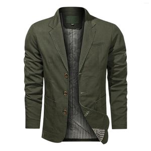 Mäns jackor Mens Simple Jacket Botton Fashion Military Tactical Cardigan Suit Top Quality Overdimensionerade raka manliga kläder