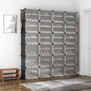 Skoskåp stort sko med lock och dörr 12 lager arrangör 96 par överdimensionerade plast bärbara rack 240130