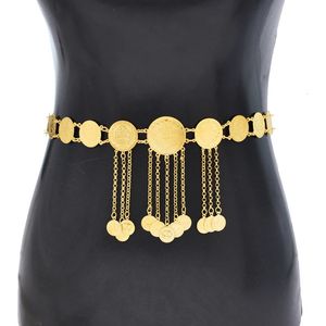 Coin Tassel Women Body Chains Golden Charms Bohemian Ethnic Statement Gypsy Body Jewelry Afghan Belly Dance Chains Feminina 240127