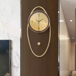 Wall Clocks Pendulum Glass Led Clock Quiet Metal Luxury Retro Digital Design Relojes De Pared Living Room Furniture