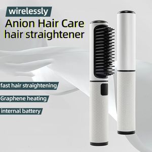 Pettine elettrico multifunzione senza fili per lisciare i capelli, ioni negativi, anti-styling, spazzola per strumenti 240130