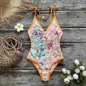 Womens Swimwear Double -sided Wear 2024 Sexy One Piece Swimsuit Shoulder Strappy Cute Print Women Backless Bathing Suit